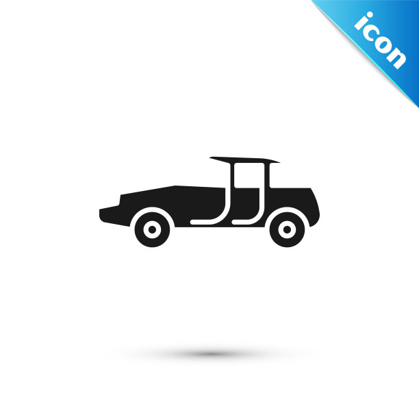 灰色汽车图标孤立在白色背景。矢量图图片下载