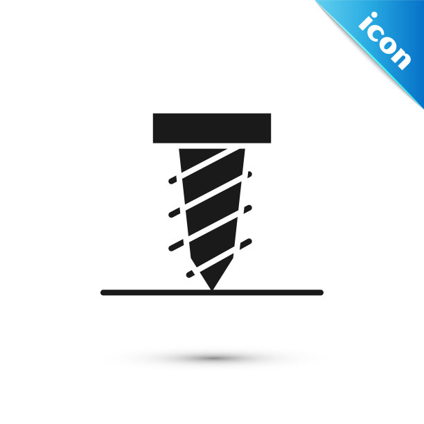 灰色旋转钻头在白色背景上孤立的地面图标上挖洞。矢量图图片下载