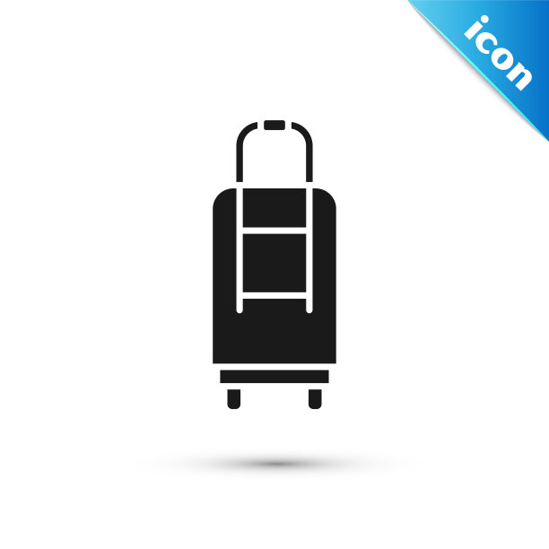 灰色旅行箱旅行图标孤立在白色背景。旅行的行李的迹象。旅行的行李图标。矢量图图片下载