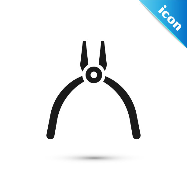 灰色钳子工具图标孤立在白色背景上。钳子工作工业机械水暖工具。矢量图图片下载