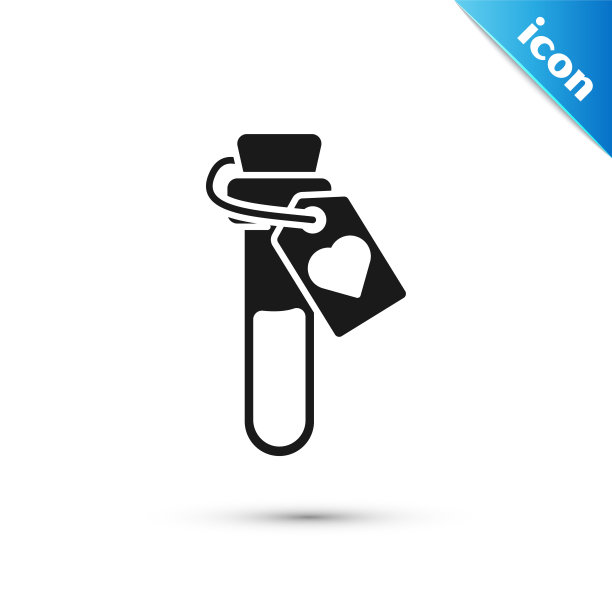 灰色瓶子与爱情药水图标孤立在白色背景。情人节的象征。矢量图图片下载