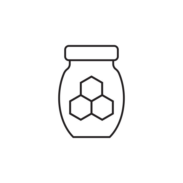 线性罐的蜂蜜图标。天然甜食的象征。矢量插图。图片下载