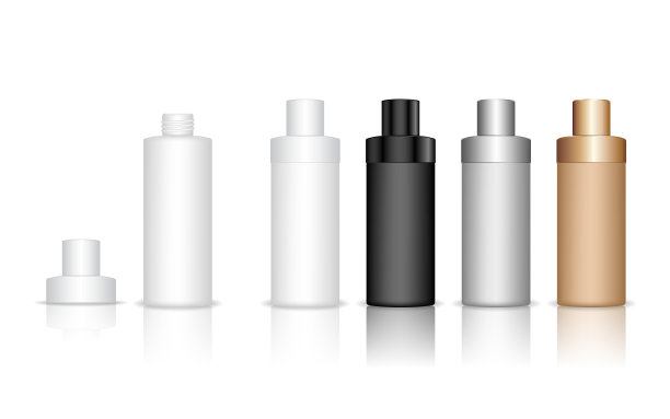化妆品瓶。液体容器凝胶，乳液，霜，洗发水，沐浴泡沫。美容产品包。矢量插图。图片下载