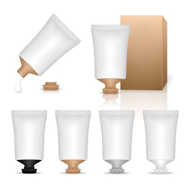 化妆品塑料管隔离在白色背景。皮肤护理瓶凝胶，液体，乳液，霜。美容产品包。矢量插图。图片下载