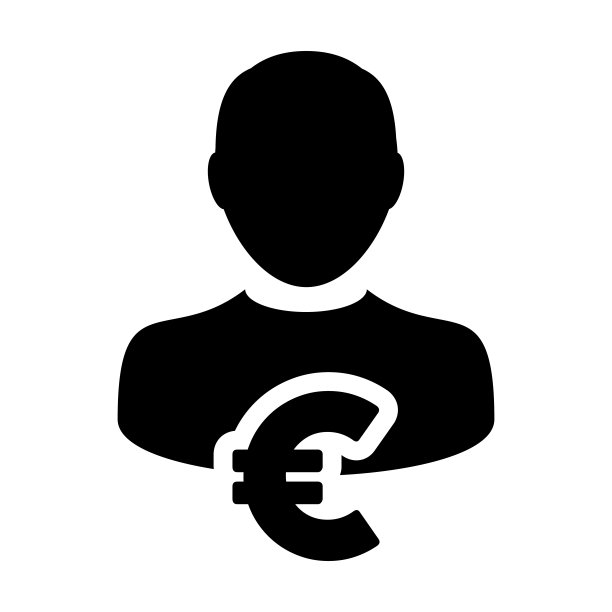 欧元符号现金图标：银行金融商务矢量图形图片下载