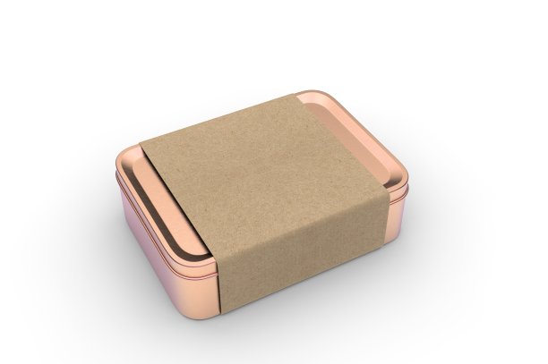 空白锡盒与套筒纸标签的品牌，3d渲染插图。图片下载