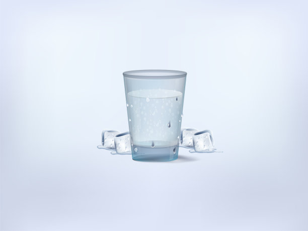 现实的一杯苏打水与清凉的立方冰，苏打水墙纸的设计理念图片下载