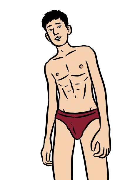 卡通性感男人在白色背景图片下载