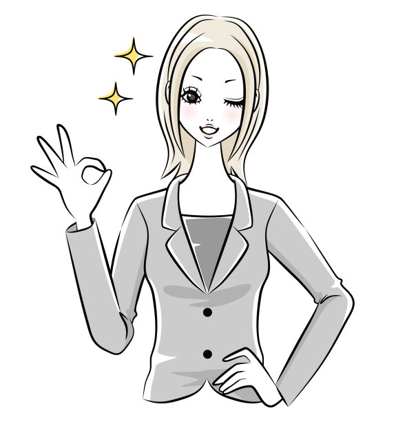 女商人给了一个OK的手势。图片下载