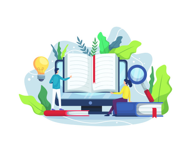 网上阅读和网上图书馆的概念图片下载