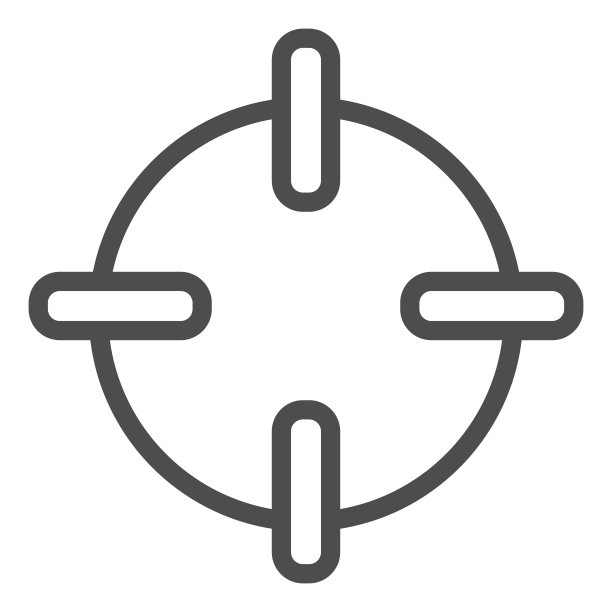 目标线图标。瞄准焦点，十字线符号，轮廓风格象形文字在白色背景上。移动概念和网页设计的战争标志。矢量图形。图片下载