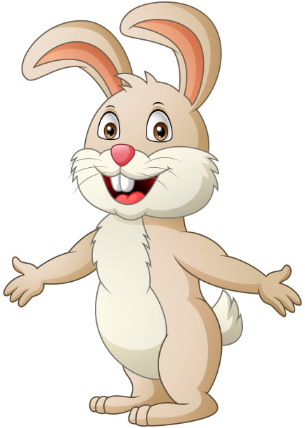 卡通兔子挥舞着图片下载