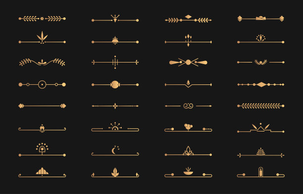 分隔金线设置艺术装饰矢量页文本图片下载