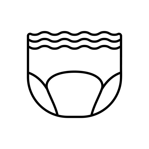 成人尿布。线性图标图片下载