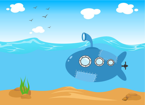 海底，矢量卡通插图图片下载