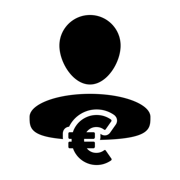 保险图标：欧元符号，银行金融业务用户头像图片下载