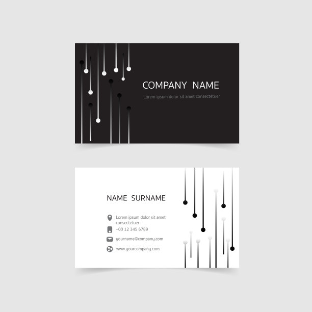 最小制卡模板设计。黑白颜色，简洁干净的布局。矢量插图平面设计。素材图片