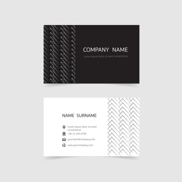 最小制卡模板设计。黑白颜色，简洁干净的布局。矢量插图平面设计。图片下载