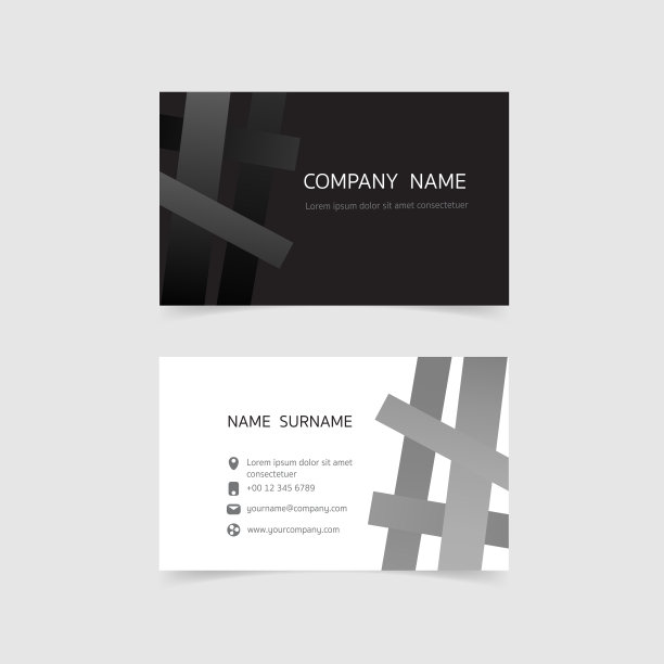 最小制卡模板设计。黑白颜色，简洁干净的布局。矢量插图平面设计。图片下载