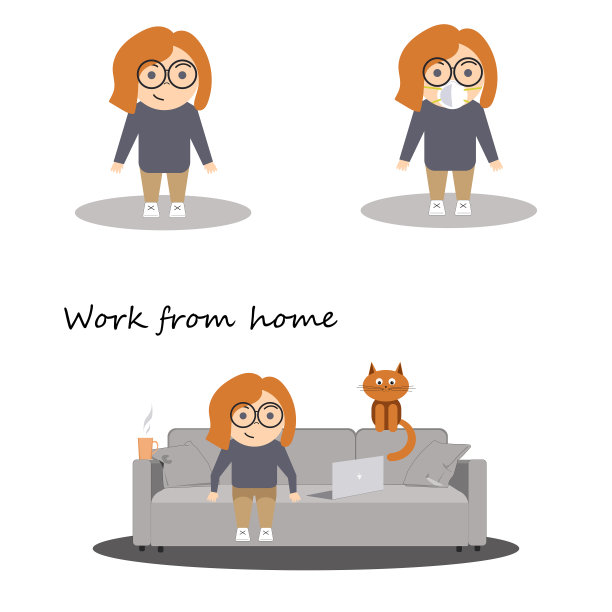 在家工作的概念。因冠状病毒而被隔离图片下载
