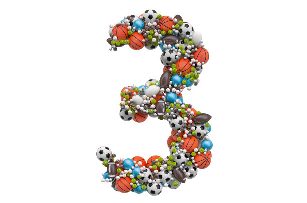 3 .运动游戏球，3D渲染，白色背景隔离图片下载