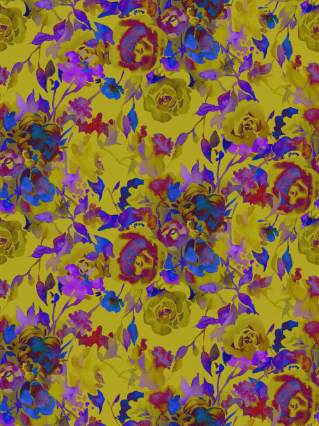 花无缝图案与玫瑰图片下载