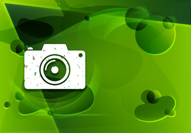 相机图标玻璃时尚抽象绿色背景插图图片下载