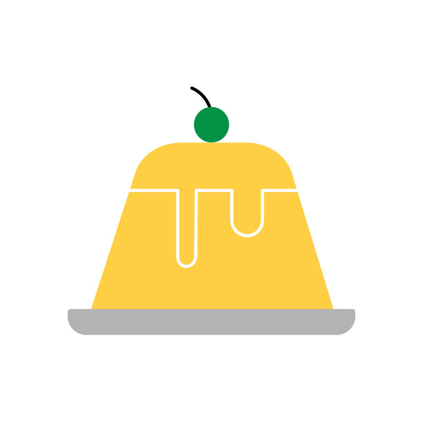 Pudding custard with cherry outline icon. 用于移动概念和网页设计的线性风格标识。布丁甜点食物简单线矢量图标。eps图片下载