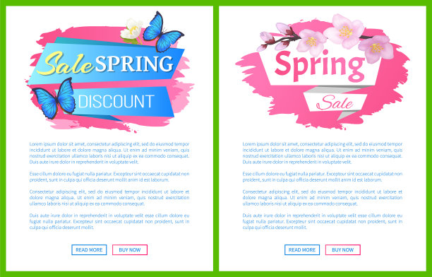 樱花春季促销广告标签分公司图片下载