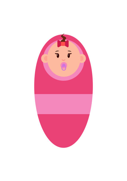 刚出生的女婴用毯子裹着奶嘴图片下载