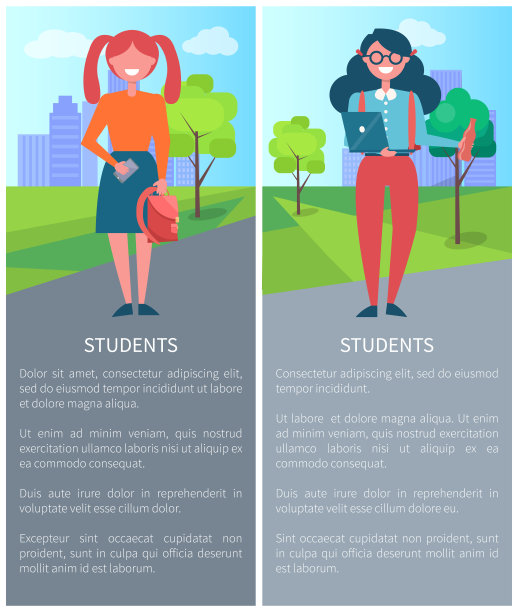 城市背景的学生，描述女孩图片下载