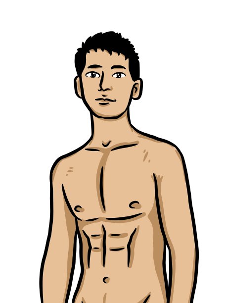 卡通性感男人在白色背景图片下载