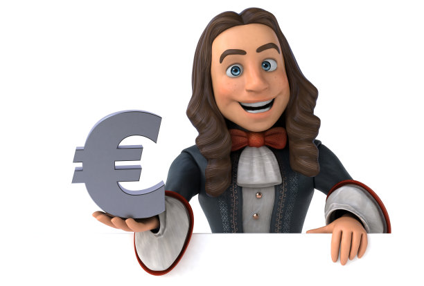 3D插图的卡通人在历史巴洛克服装图片下载