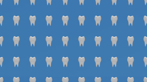 无缝模式背景白牙齿磨牙。三维演示图片下载