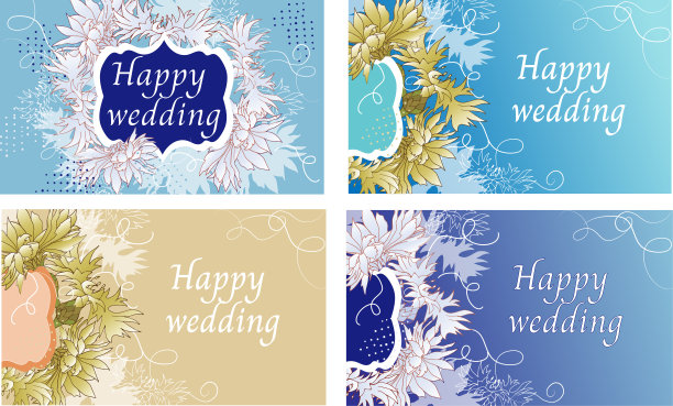 一套婚礼邀请与花的图案，矢车菊为祝贺矢车菊横幅。春天的鲜花贺卡和文字框。图片下载