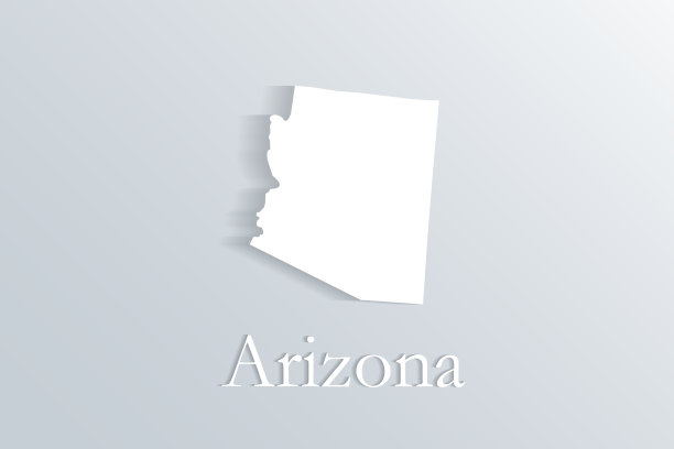 亚利桑那州地图白色平面图标矢量图像设计插图图片下载
