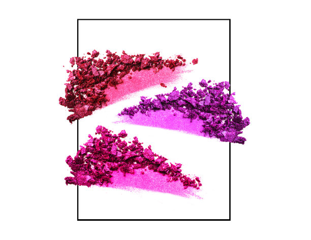 粉色、紫罗兰色和紫红色眼影用镜框涂抹背景。为文本复制空间。图片下载