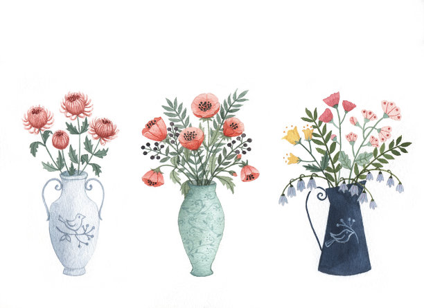 花瓶里美丽的花朵。素材图片