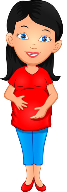 穿着连衣裙的可爱孕妇站立图片下载