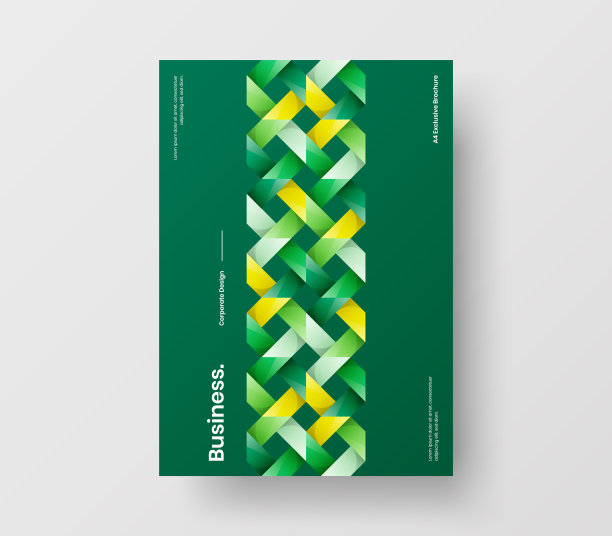 惊人的业务表示向量A4垂直方向的首页模拟。现代企业报表封面抽象几何插图设计布局。公司身份手册模板。图片下载