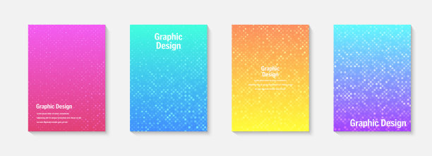 矢量半色调封面设计模板。版面设置为封面的书籍，相册，笔记本，报告，杂志。网点半色调渐变效果，现代抽象设计。几何模型结构。图片下载
