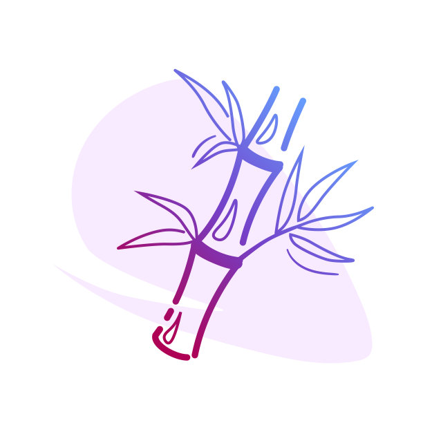 中国线图标绿色竹平点为圆形亮点故事。商务健康水疗标志设计。热带亚洲植物模板，矢量符号。放松自然象形社交媒体图片下载