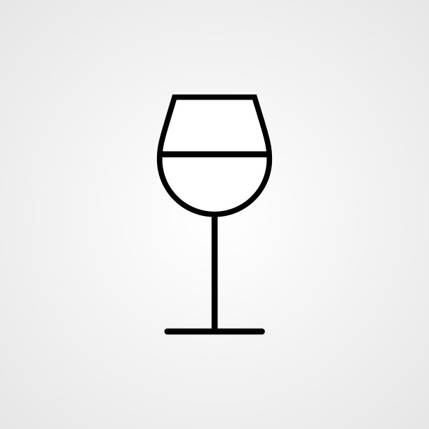 葡萄酒杯图标。平面向量插图图片下载