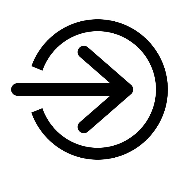 带箭头的登录图标，矢量扁平符号，白色背景。网页、App、UI入口标记图片下载