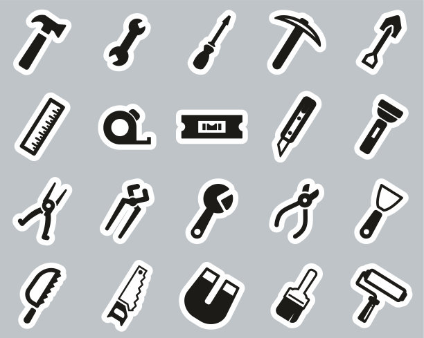 工具图标黑白贴纸设置大图片下载