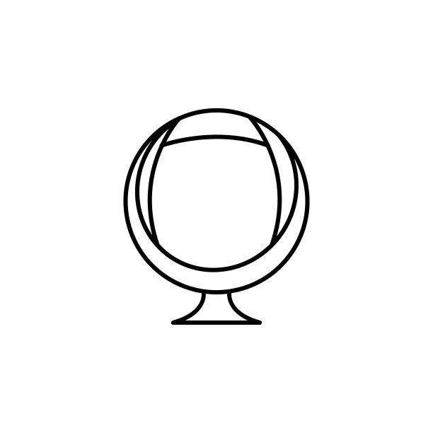 椅子，家具，圆形线条插图图标上的白色背景图片下载