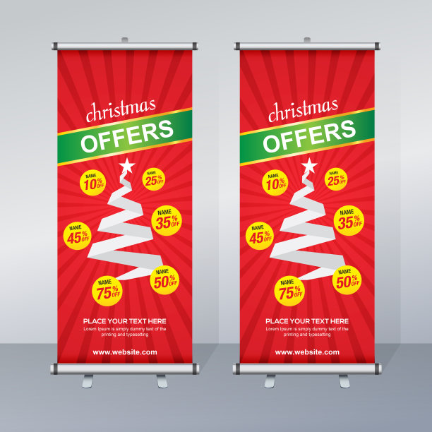 卷起横幅设计模板，抽象背景，拉起设计，x-横幅，矩形大小。图片下载