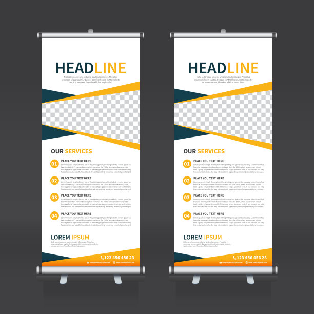 卷起横幅设计模板，抽象背景，拉起设计，x-横幅，矩形大小。图片下载