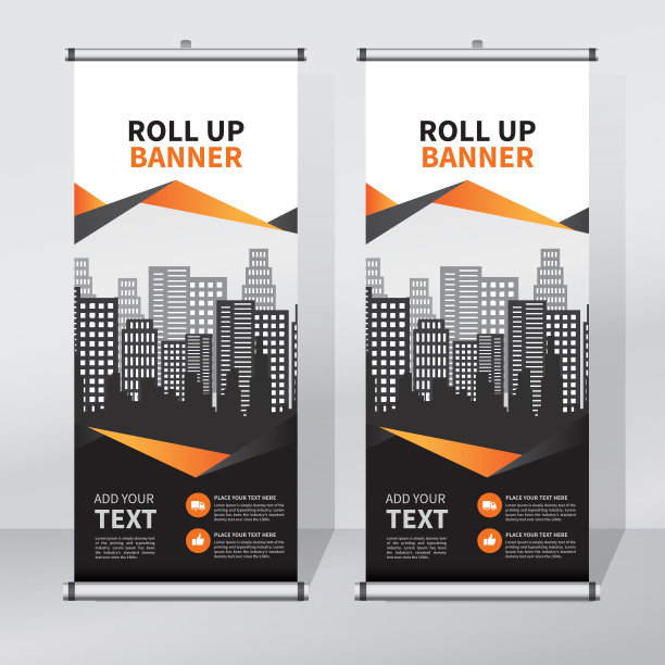 卷起横幅设计模板，抽象背景，拉起设计，x-横幅，矩形大小。图片下载