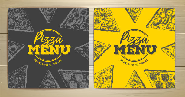 复古披萨菜单设计图片下载